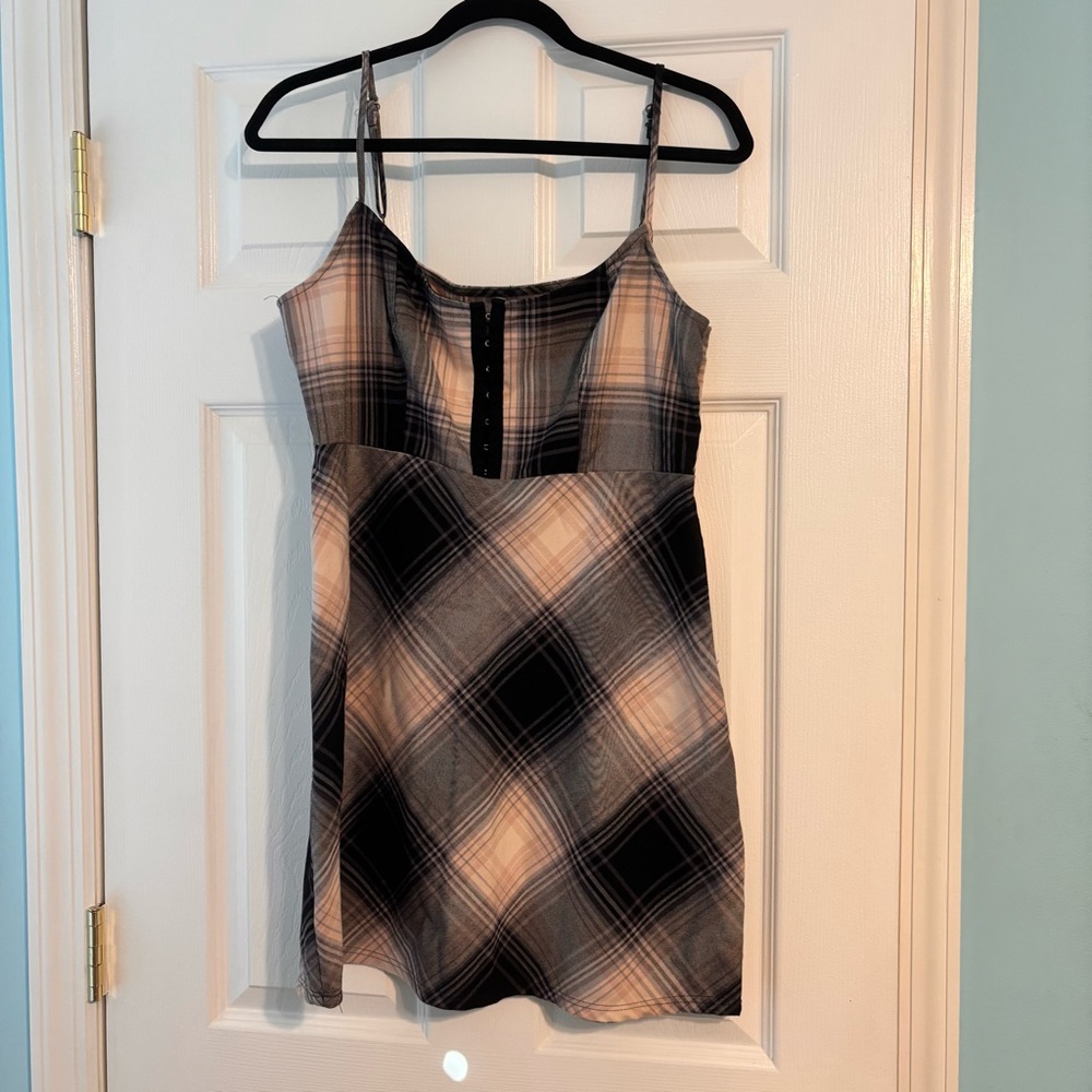 Plaid Sleeveless Dress Urban Outfitters